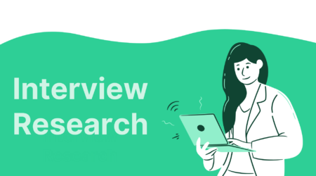 Interview Research illustration of woman on a laptop