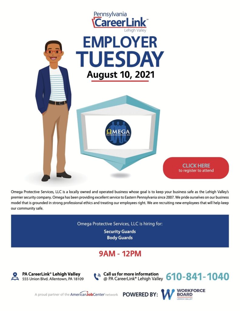 Omega Protective Services, LLC Employer Tuesday Flyer