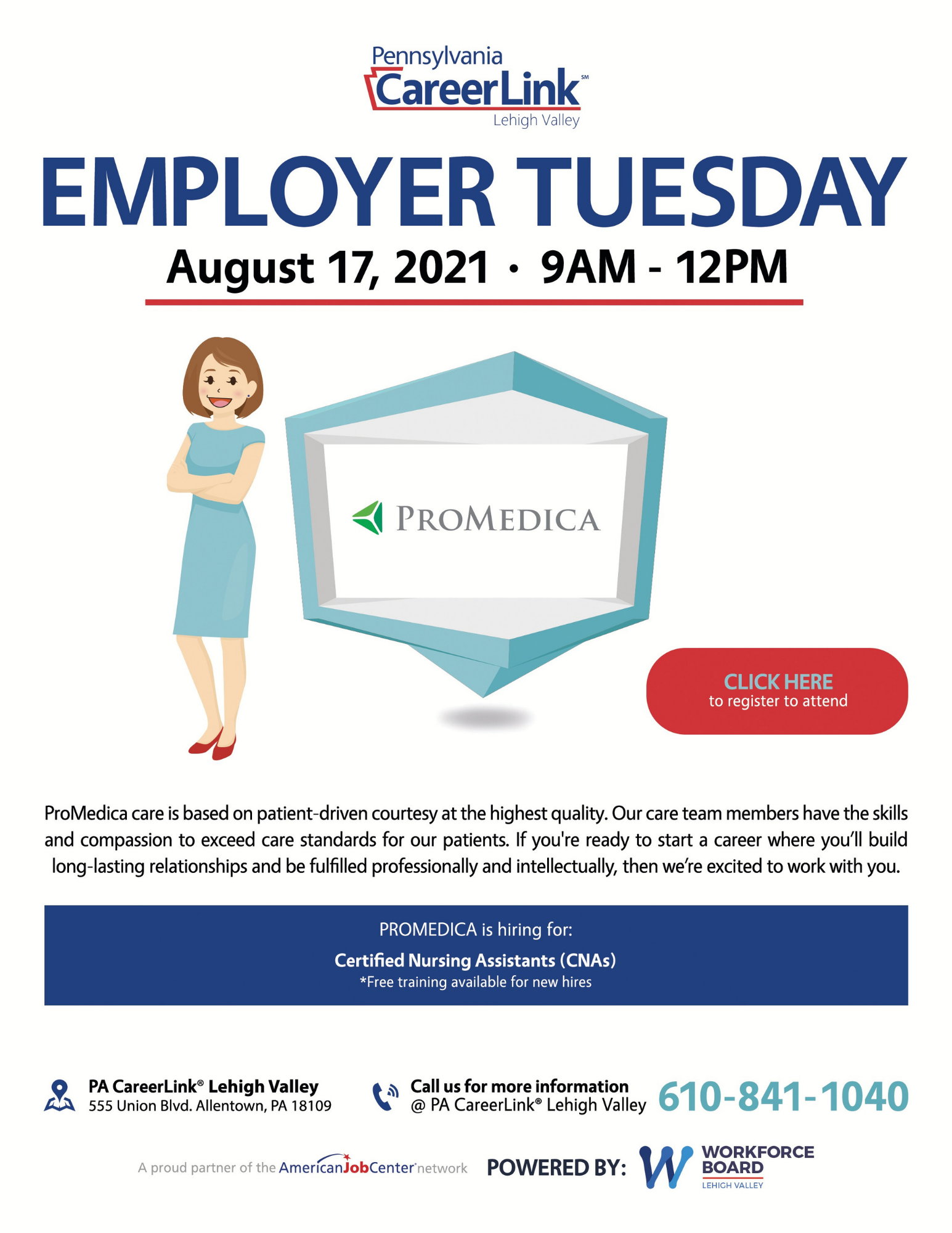 Employer Tuesday Promedica event flyer