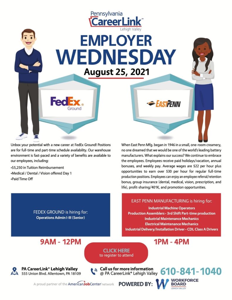 August 25 Employer Wednesday