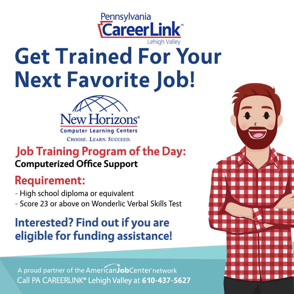 New Horizons Computer Learning Center job training program of the day graphic