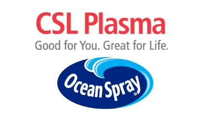 CSL Plasma & Ocean Spray logos