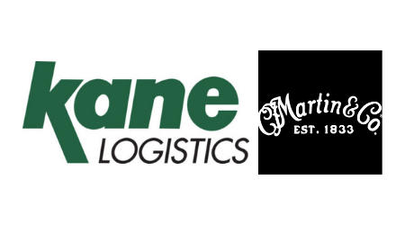 Kane Logistics and Martin Guitar logos