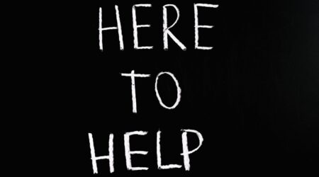 "Here to Help" graphic